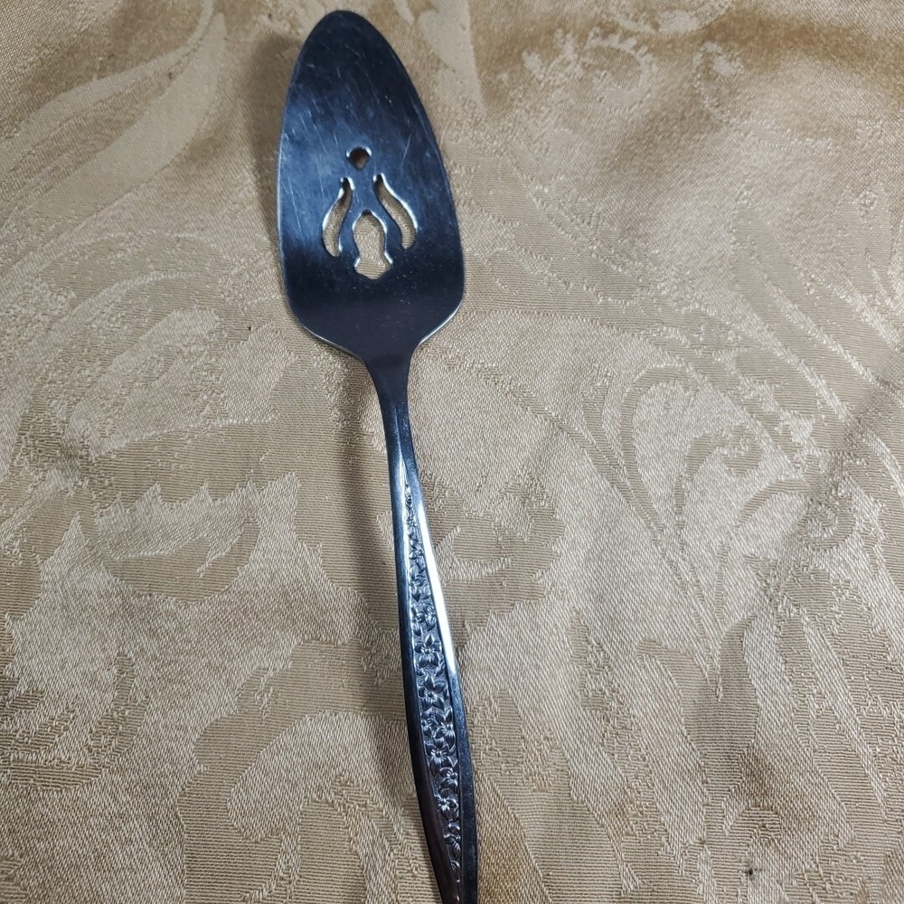 Superior‎ Stainless 9" Pie Cake Server Unisex Silver Forget Me Not Vintage MCM